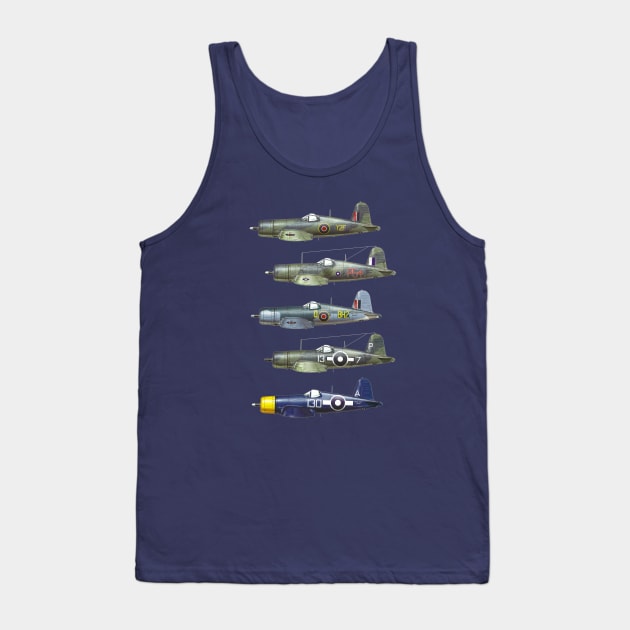 Vought F4U Corsair WWII Fighter plane Tank Top by Jose Luiz Filho